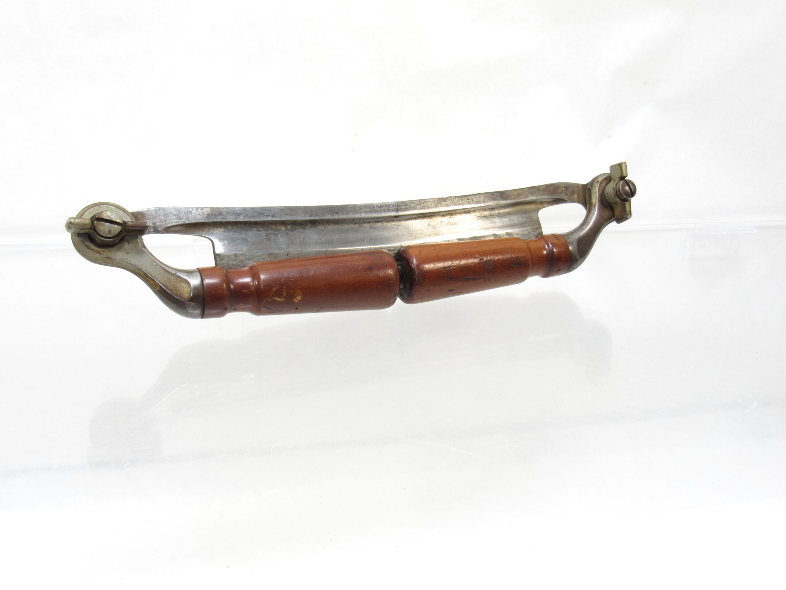 EXTRA NICE A J WILKINSON & CO BOSTON 8" FOLDING HANDLE DRAW KNIFE