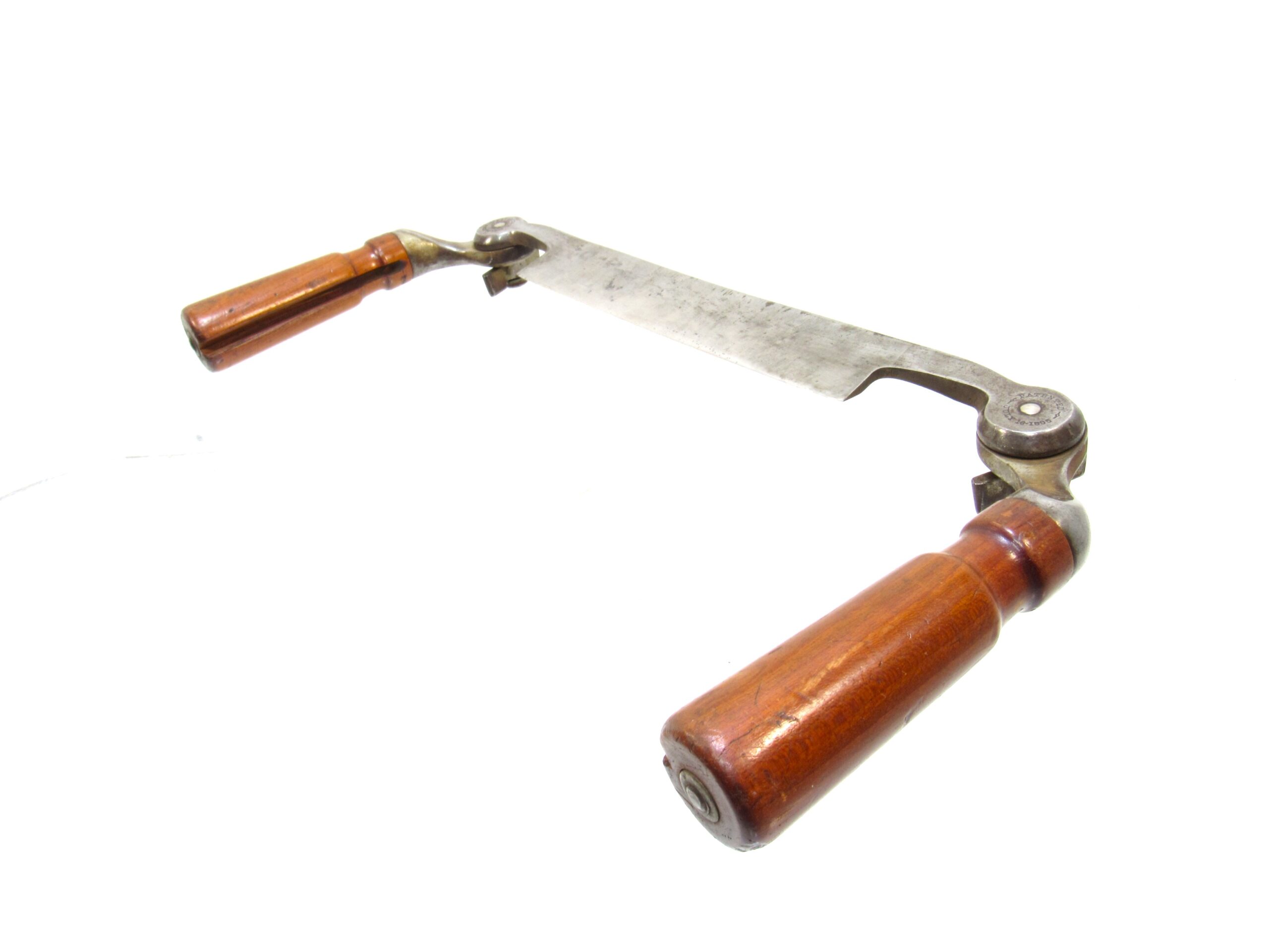 EXTRA NICE A J WILKINSON & CO BOSTON 8" FOLDING HANDLE DRAW KNIFE