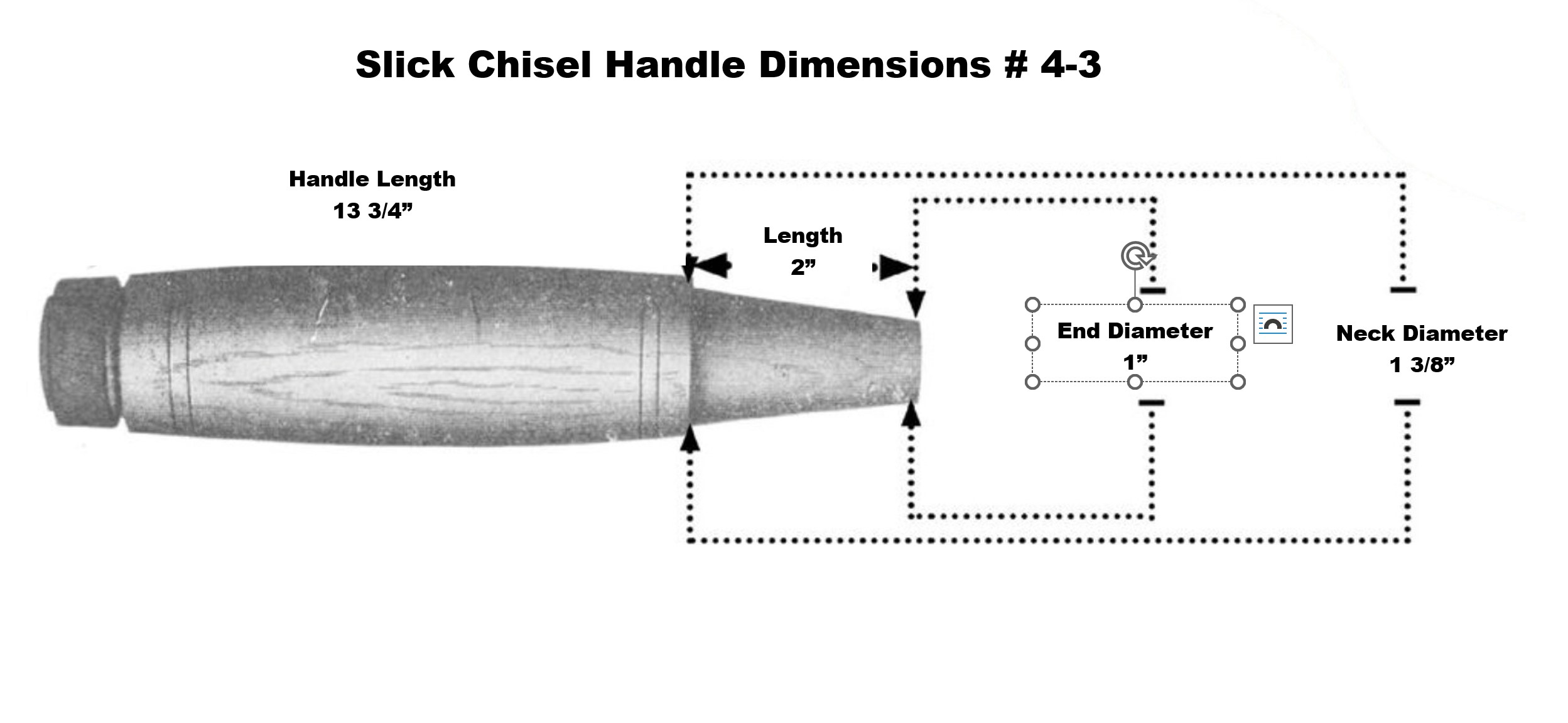 NEW HEAVY DUTY BLACK WALNUT FRAMING SLICK CHISEL HANDLE 41 SIZE