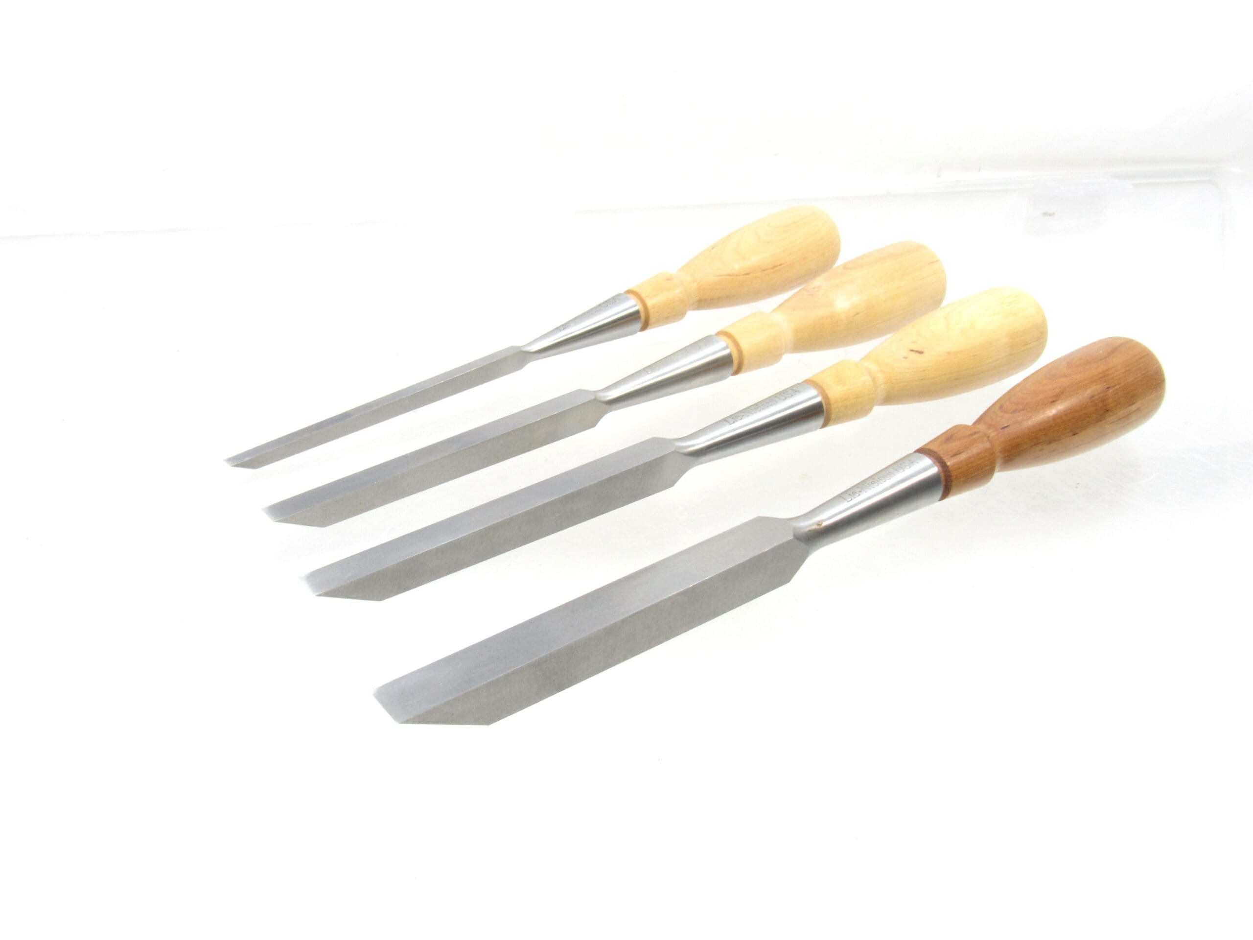 Minty Almost New Lie Nielsen Mortise Chisel Set 1/2" 3/8" 5/16" 3/16