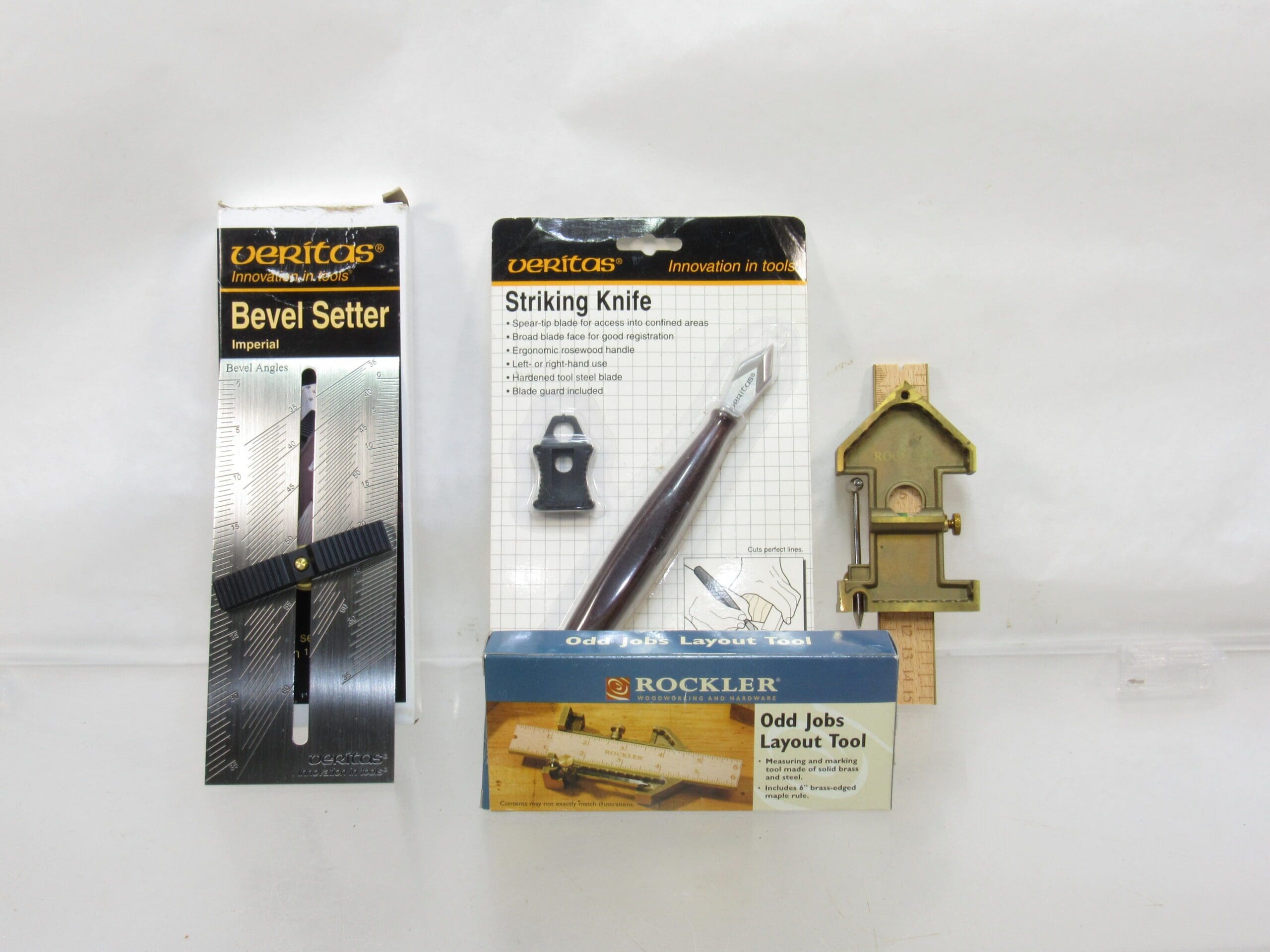 Great Lot of 3 New Marking / Setting up Tools Veritas Striking Knife ...