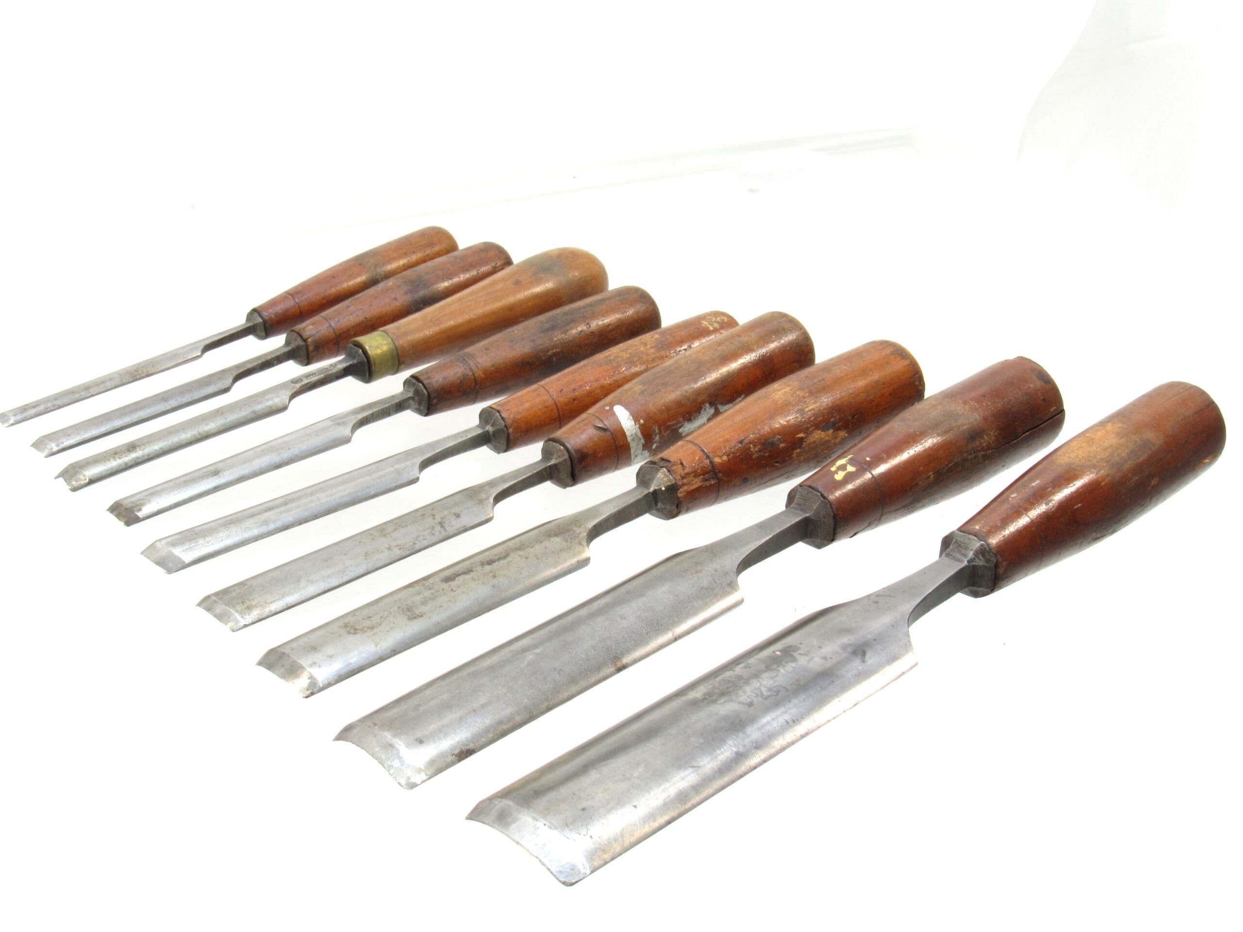 Great Graduated Set of 9 Buck Brothers Cast Steel Gouge Chisels ...