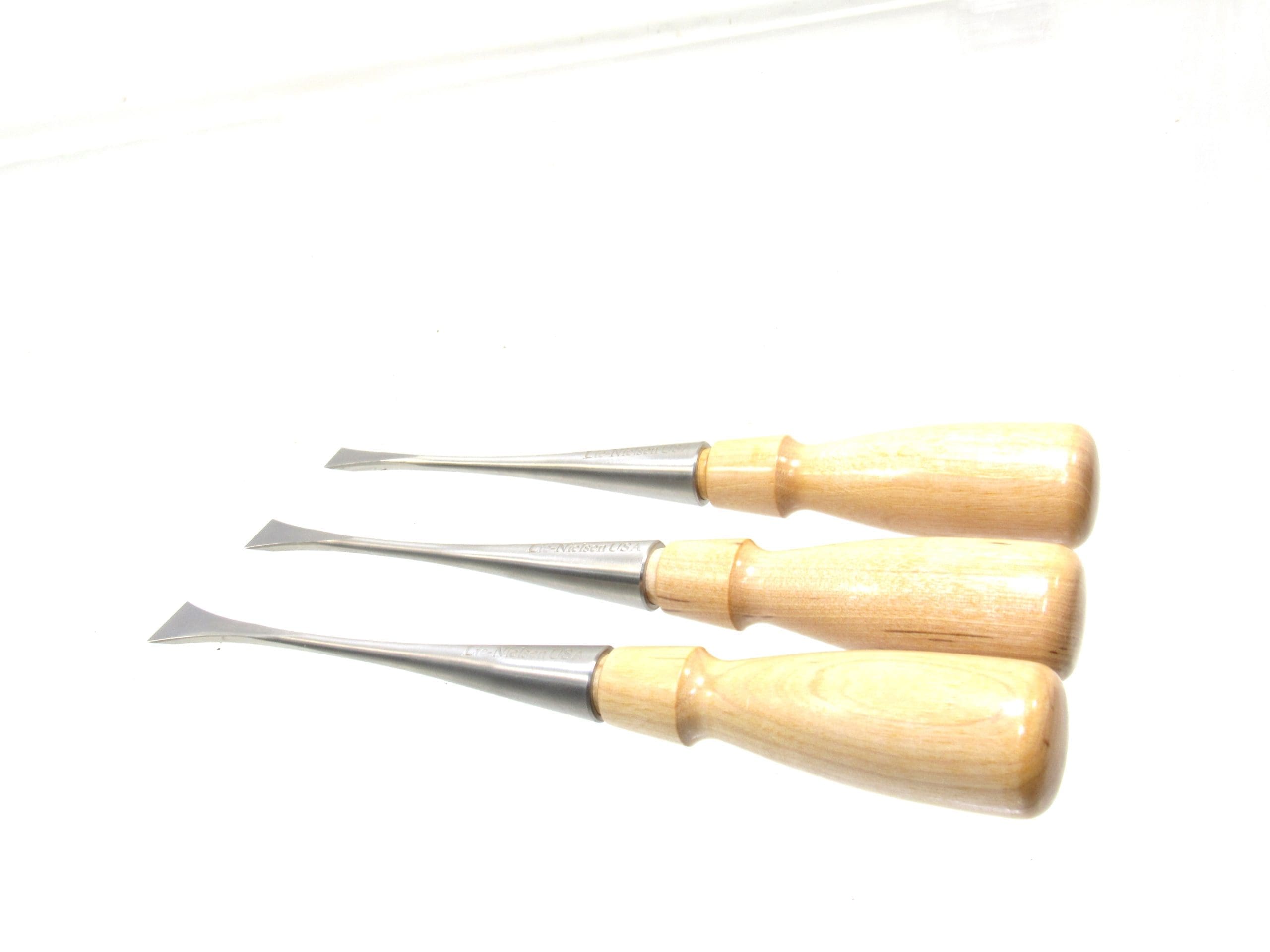 Minty Set Of 3 Lie Nielsen Fishtail Chisels 5/8