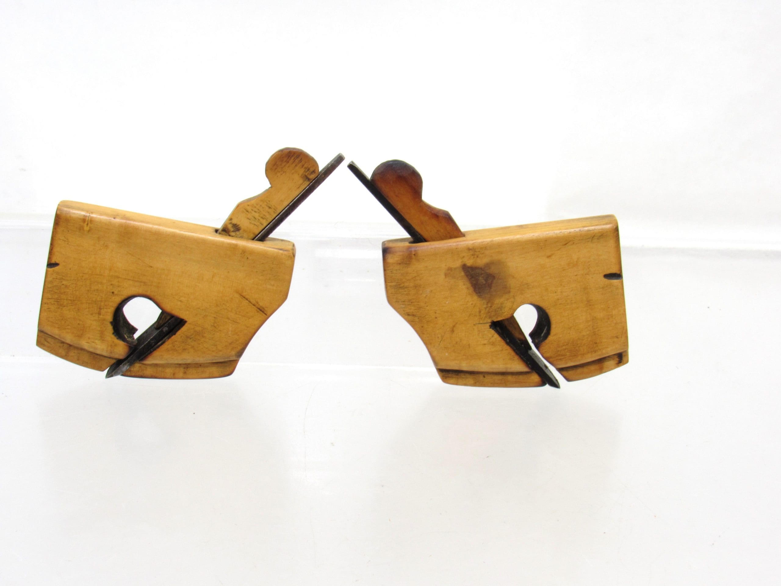 Great Pair Of Miniature Boxwood Instrument Makers Curved Sole Plane 2 5 ...