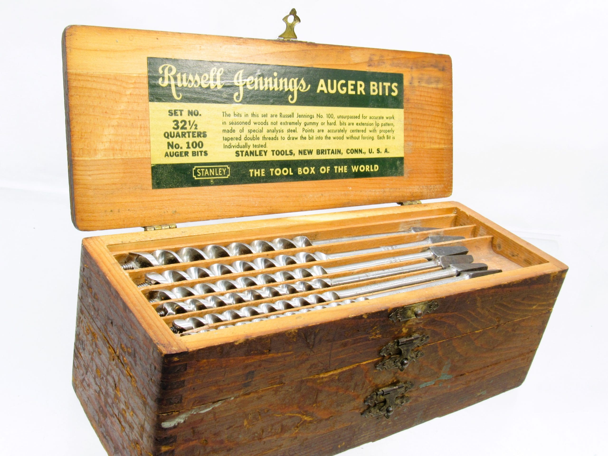 Great Set of Russell Jennings Stanley Auger Bits in Three Tier Box 13 ...