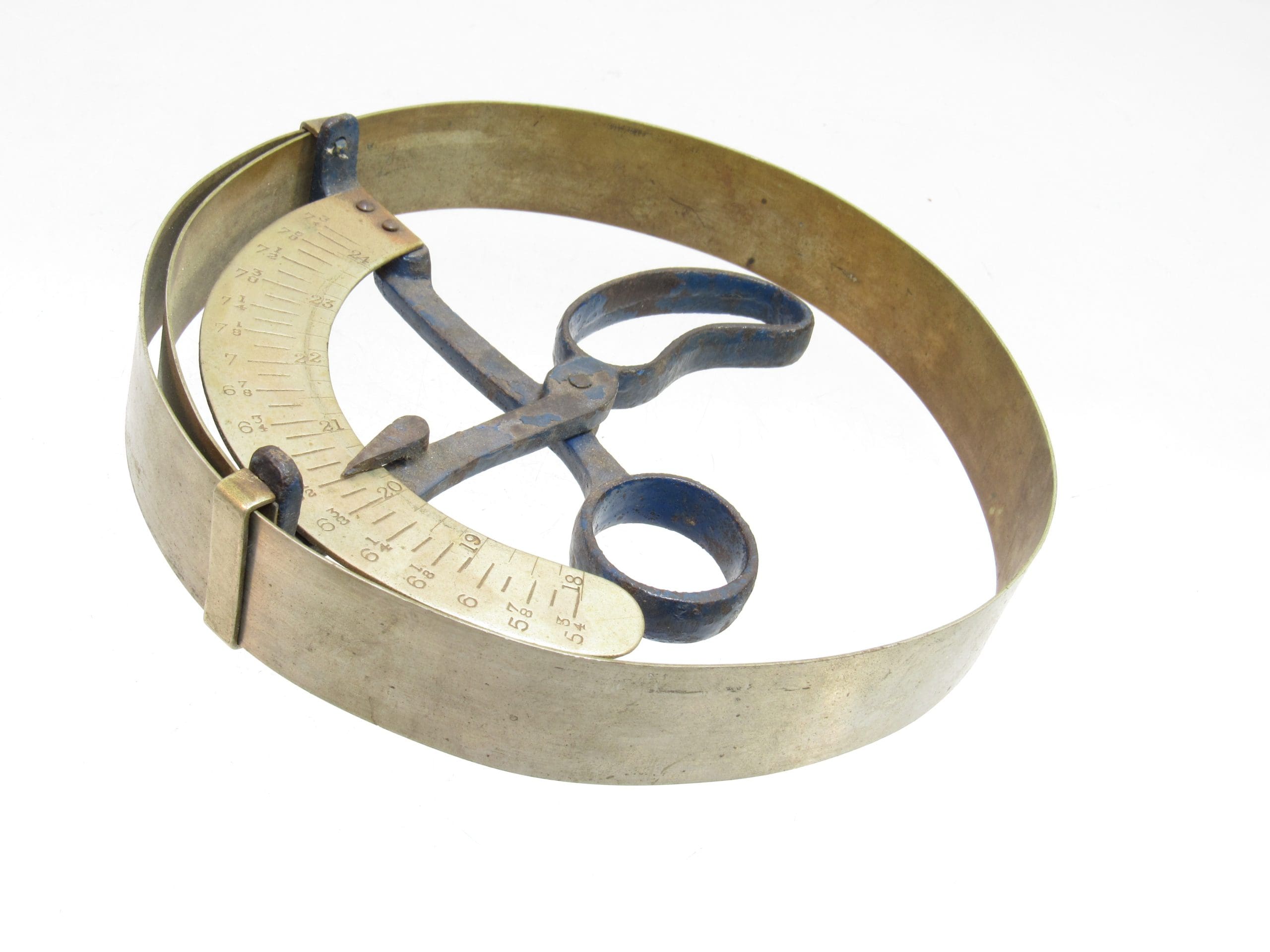 Hat Ruler Vintage Hatters / Milliner's Brass Hat Measuring Tools With Scissor ...