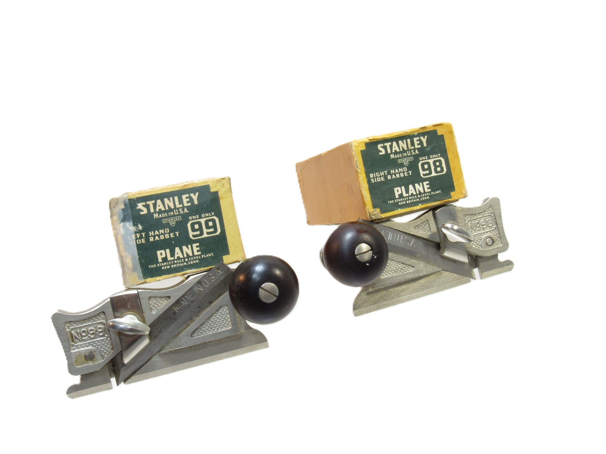 Minty Pair Of Stanley # 99 & 98 Side Rabbet Planes With Depth Stops In ...